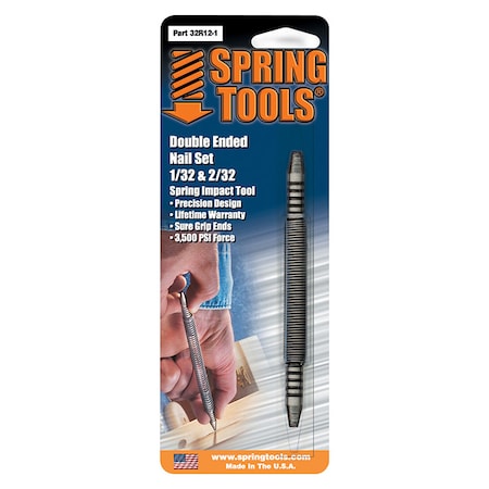 Spring Tools 1/32" & 2/32" Spring Tools 32R12-1 Double Ended Nail Set 32R12-1